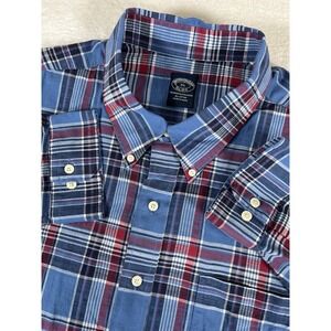 Brooks Brothers Multicolored Plaid 100% Cotton L/S Btn Dwn Shirt Men's Sz 3XL